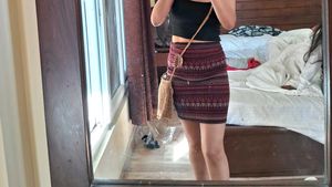 Patterned Mini Skirt