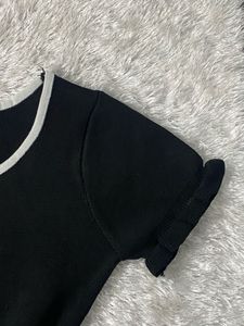 Black Dress With White Piping
