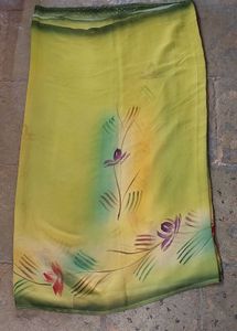 Green Floral Print Saree