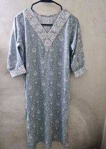 Elegant Blue Floral Kurta
