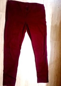 Burgundy Casual Pants