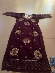 Purple &amp; Gold Embellished Fabric
