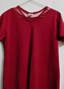 Burgundy V-Neck Tee