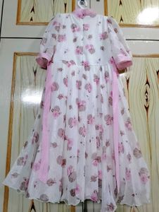 Floral Pink &amp; White Dress