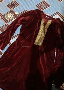 Burgundy Velvet Mini Dress