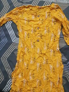 Yellow Printed Kurta