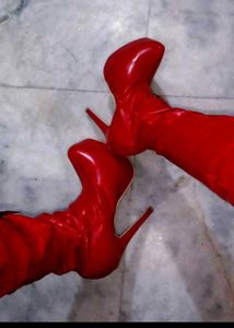 Red High Heel Boots