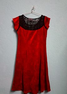 Vintage Red & Black Lace Dress