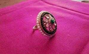 Pearl Free Size Sliver Finger Ring 💍