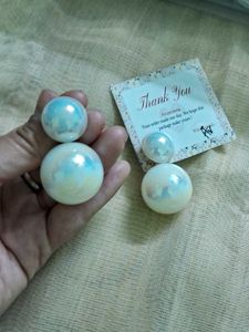 Pearlescent Double Ball Earrings