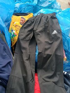 Adidas Track Pants - Black with White Stripes