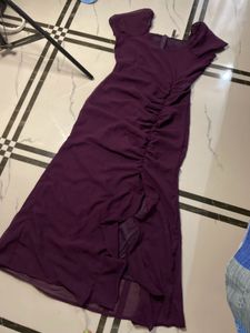 AAYU Women Fit And Flare Purple Dress