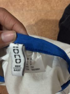 Cute White &amp; Blue Trim Top