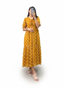 Mustard Polka Dot Maxi Dress