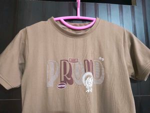 Brown Graphic Tee - &#34;Proud&#34; Design