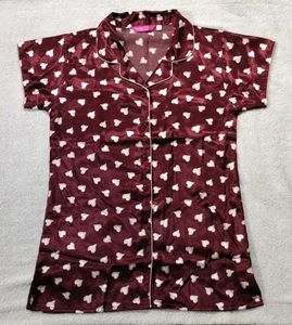 Heart Print Pajama Top