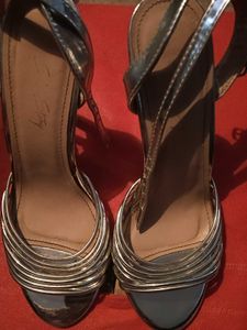 Silver Strappy Heels