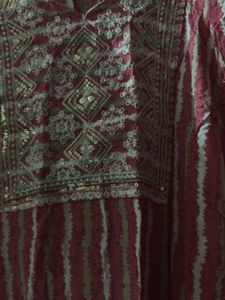 Striped Embroidered Kurta