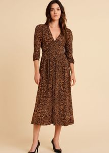 Leopard Print Midi Dress