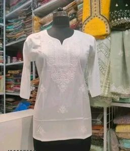 Cotton White Kurtib