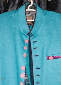Teal Vest with Pink Accents