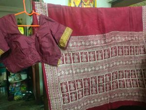 Cotton Soft Saree And Blouse.