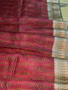 Maroon Saree with Green Border