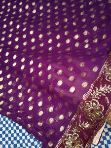 Double Color Saree Heavy Work With Sequence
