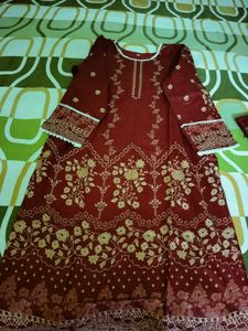 unused Elegant Maroon Kurta Set ( fixed price)