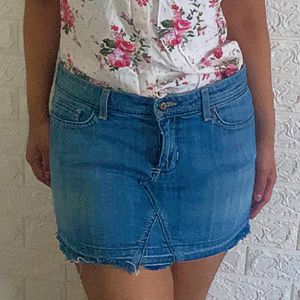 Denim Short/mini Skirt