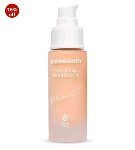 Mamaearth Glow Serum Medium Foundation Dewy With V