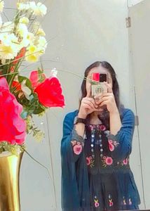Floral Embroidered Kurti , Sarara, Dupatta