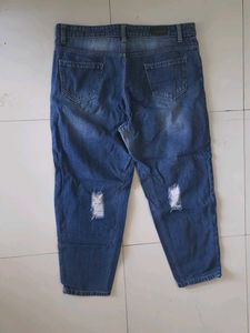 Blue Denim Ripped Jeans