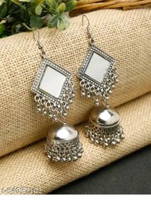 Oxidised Mirror earrings
