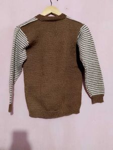 Striped Brown Knitted Sweater