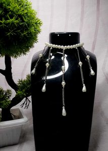 Korean Asthetic Pearl Drop Choker
