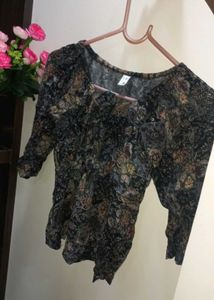 Floral Print peplum Top