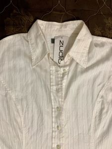 ZUDIO WOMEN'S WHITE POPLIN SHIRT