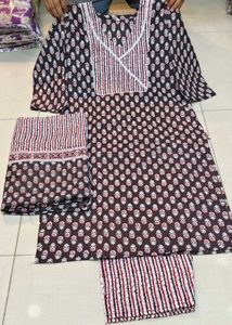 Malmal Cotton Kurti Set For Women