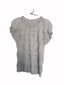 Beaded Pearls Grey Top