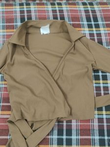Brown Wrap Around Top