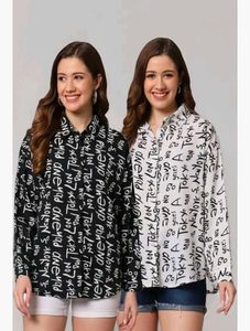 White Trendy Graphic Print Shirt