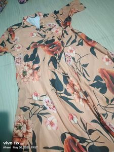 Flower Print Wrap Maxi Dress