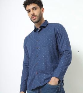 Netplay Modern Casuals Shirt White And Navy Blue