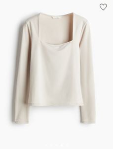 H&amp;M Square Neck Jersey Long Sleeves Top