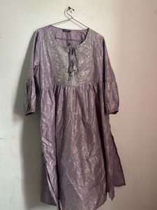 Embroidered Purple Kurta