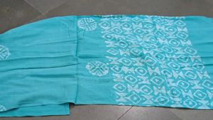 Teal Batik Unstitched Suit Fabric