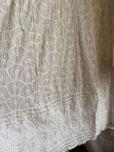 White Chikankari Anarkali Set With Dupatta