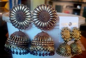Combo Pack Of 2 (Gold Oxidised Jumki)