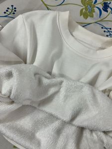 NY White Cropped Sweatshirt